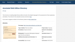 In focus: the Annotated Web Edition Directory