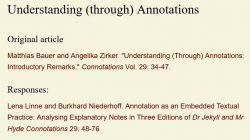 Special Issue “Understanding (Through) Annotations”
