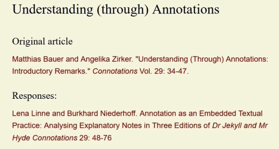 Special Issue “Understanding (Through) Annotations”